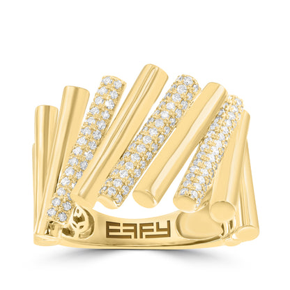 14K yellow gold 1/2 ct. diamond staggered Effy ring