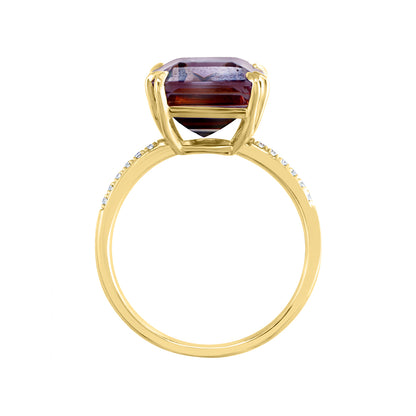 emerald cut ametrine diamond accent Effy ring in 14K yellow gold alt 2
