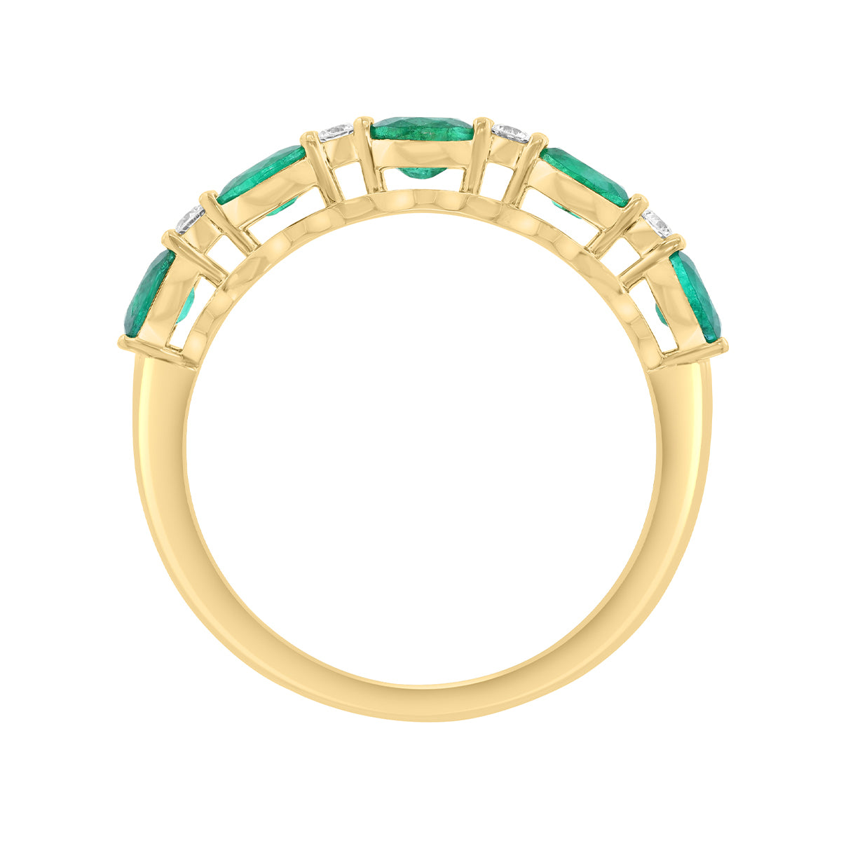 marquise emerald diamond accent Effy stackable ring in 14K yellow gold alt 2