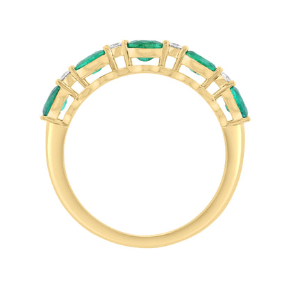 marquise emerald diamond accent Effy stackable ring in 14K yellow gold alt 2