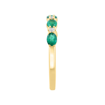 marquise emerald diamond accent Effy stackable ring in 14K yellow gold alt 3