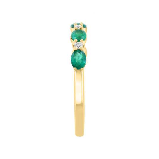 marquise emerald diamond accent Effy stackable ring in 14K yellow gold alt 3