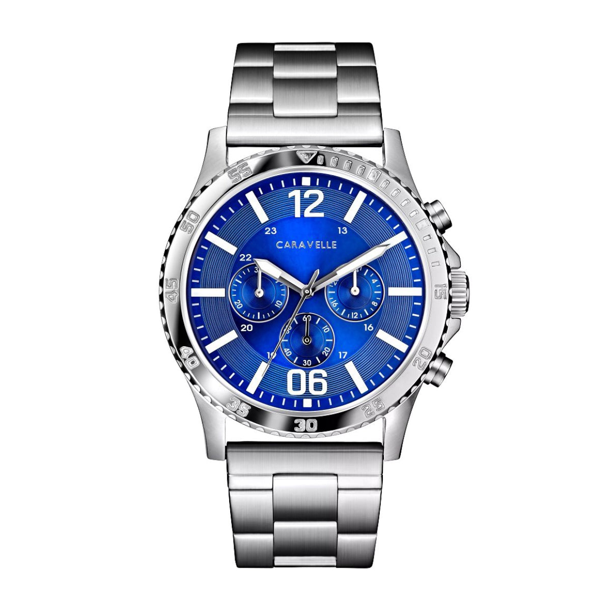 Caravelle Men's Sport Stainless Steel Watch with Blue Dial
