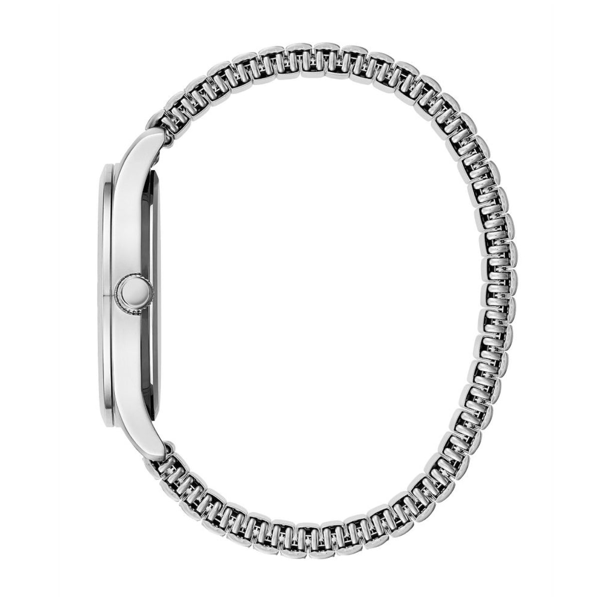 Caravelle Men's Traditional Stainless Steel Watch with White Dial front view