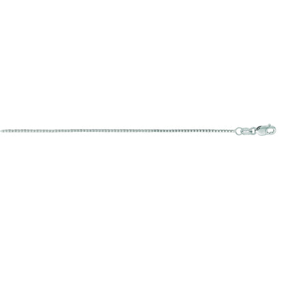 1mm 20-inch Box Chain 10K White Gold front view