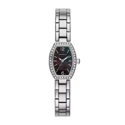 Caravelle Ladies' Dress Stainless Steel Watch with Black Dial