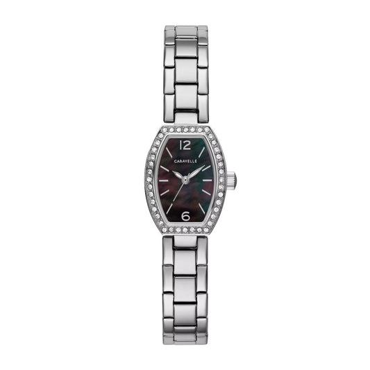 Caravelle Ladies' Dress Stainless Steel Watch with Black Dial