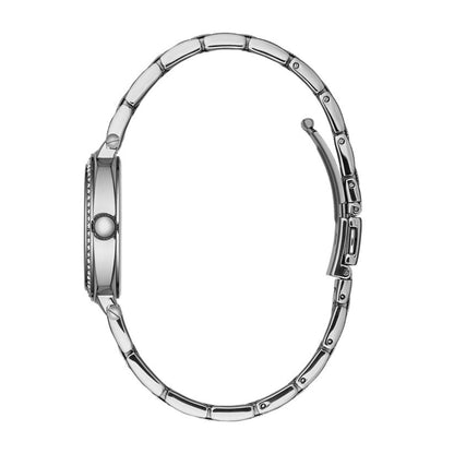 Caravelle Ladies' Modern Stainless Steel Watch with Crystal Dial front view