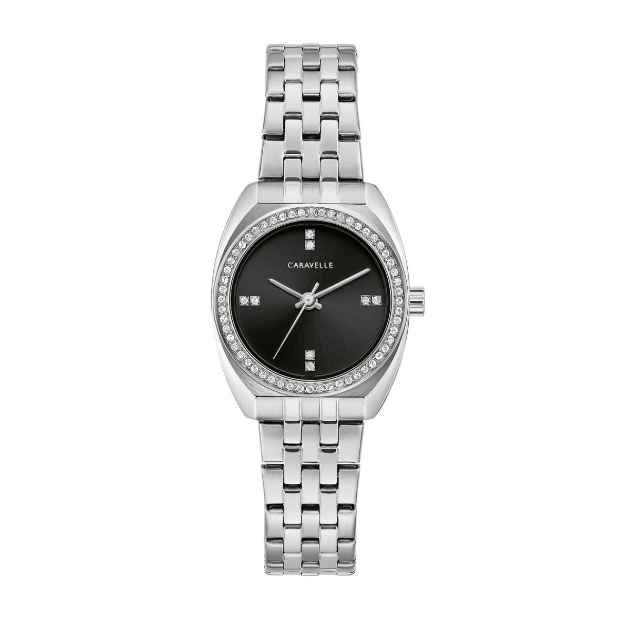 Caravelle Ladies' Sport Stainless Steel Watch with Black Dial