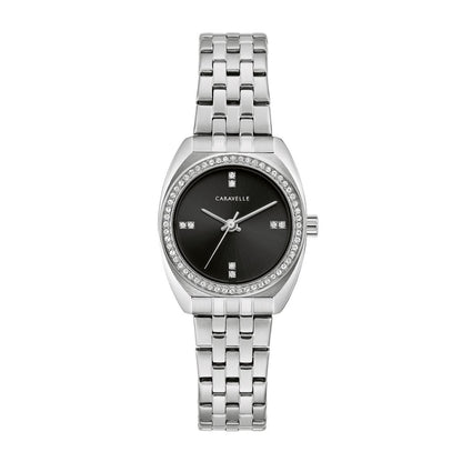 Caravelle Ladies' Sport Stainless Steel Watch with Black Dial