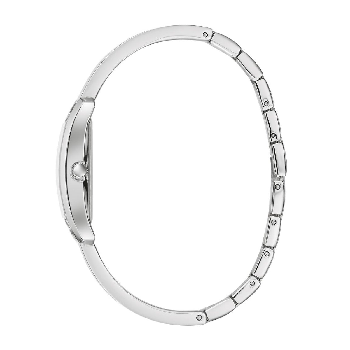 Caravelle Ladies' Dress Stainless Steel Watch with White Dial front view