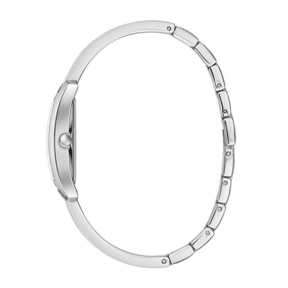 Caravelle Ladies' Dress Stainless Steel Watch with White Dial front view