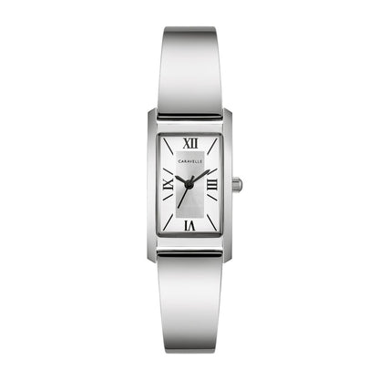 Caravelle Ladies' Dress Stainless Steel Watch with White Dial