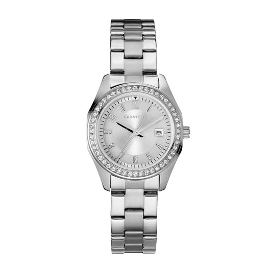 Caravelle Ladies' Sport Stainless Steel Watch with Silver Dial