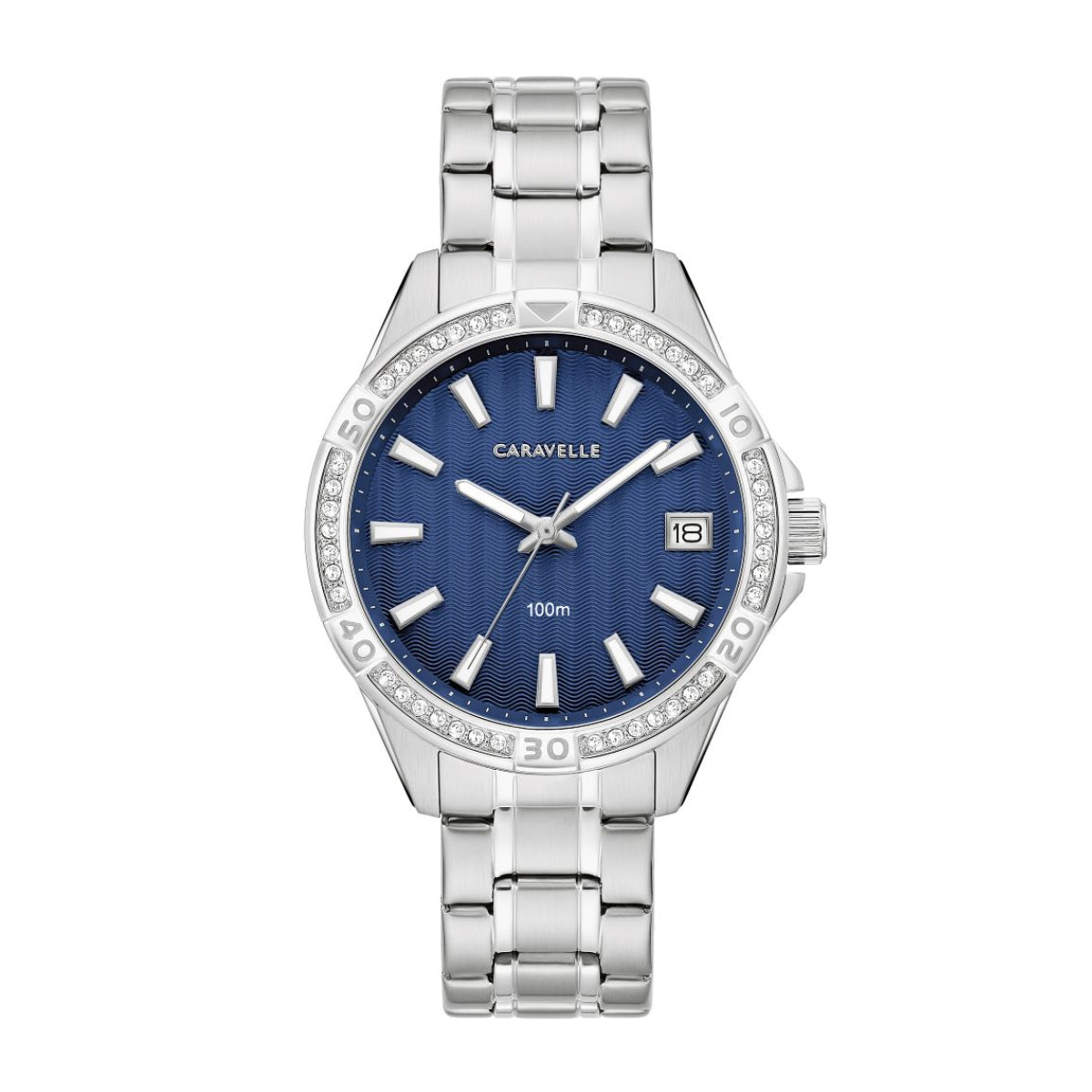 Caravelle Ladies' Aqualuxx Stainless Steel Watch with Blue Dial