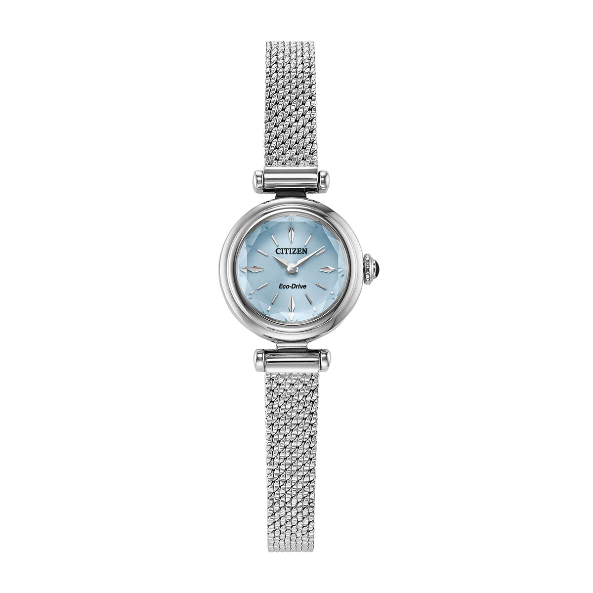 stainless steel ladies' citizen fio automatic watch with blue dial