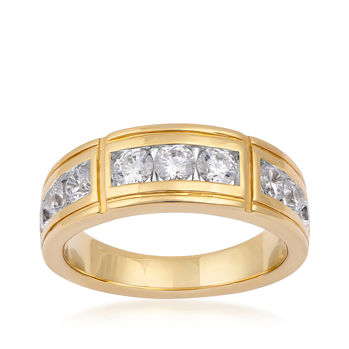 10K yellow gold Adamante men's 1-1/2 ct. tw. diamond ring