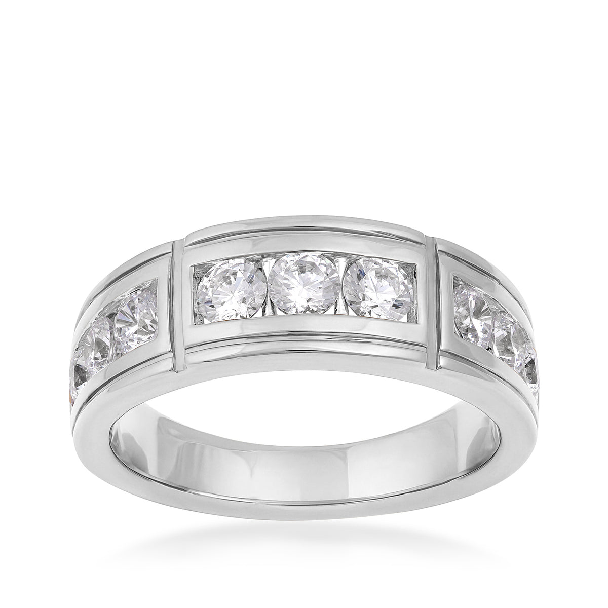 10K white gold Adamante men's 1-1/2 ct. tw. lab-grown diamond ring