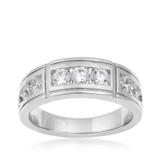 10K white gold Adamante men's 1-1/2 ct. tw. lab-grown diamond ring