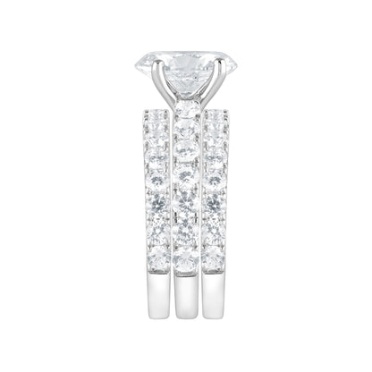14K white gold Adamante 5 ct. tw. lab-grown oval diamond wedding set