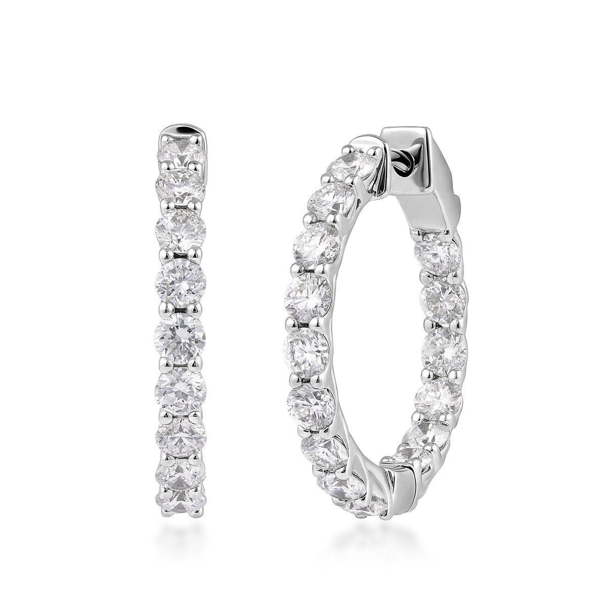 Sterling silver Adamante 3 ct. tw. lab-grown diamond inside-out hoop earrings