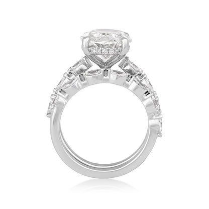 14K white gold Adamante 7-5/8 ct. tw. lab-grown oval and marquise diamond wedding set