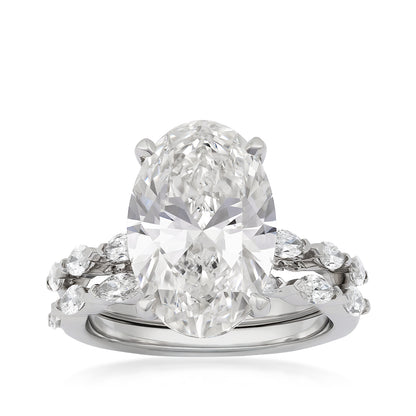 14K white gold Adamante 7-5/8 ct. tw. lab-grown oval and marquise diamond wedding set