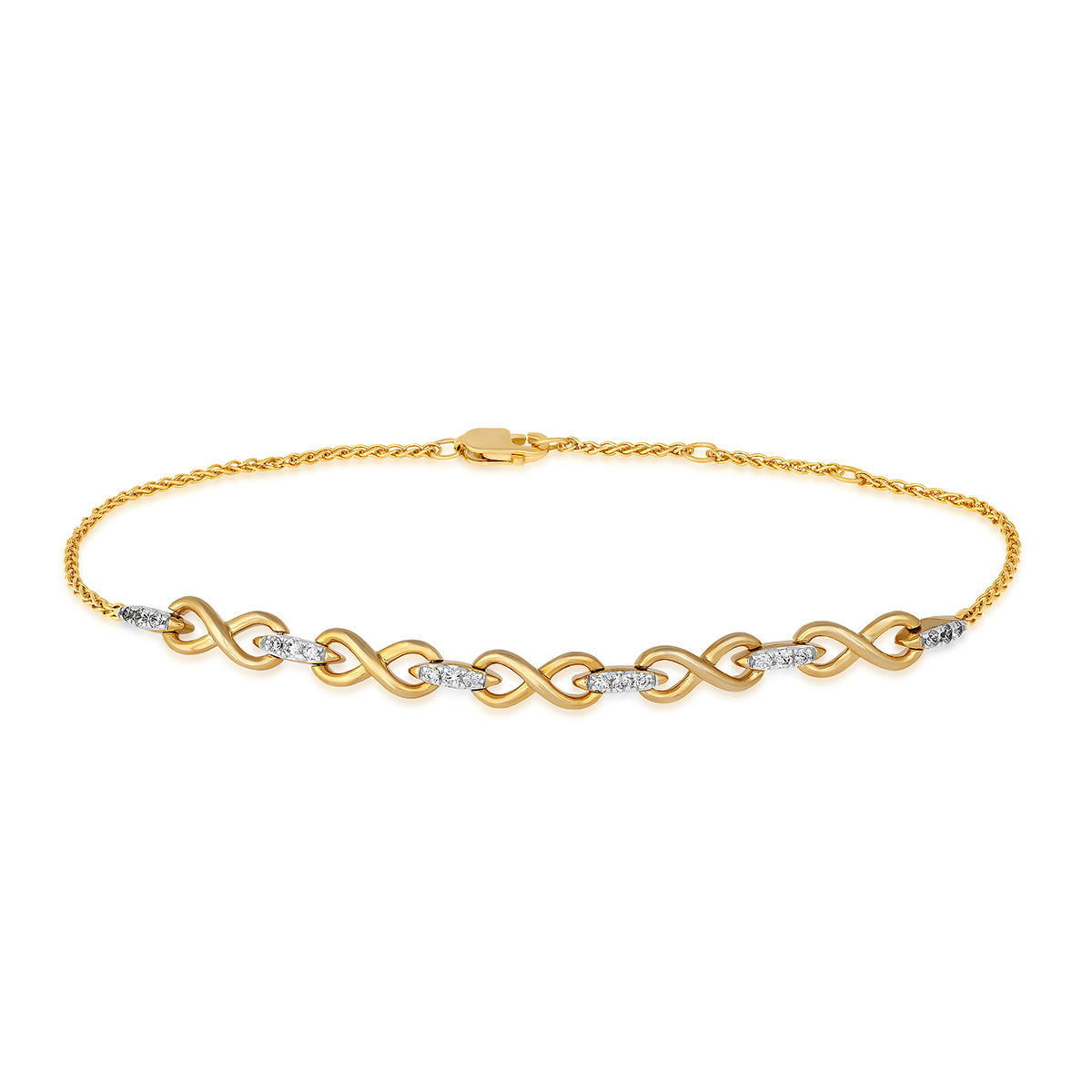 Infinite Love 1/5 ct. tw. Lab-Grown Diamond Infinity Bracelet in 10K Yellow Gold