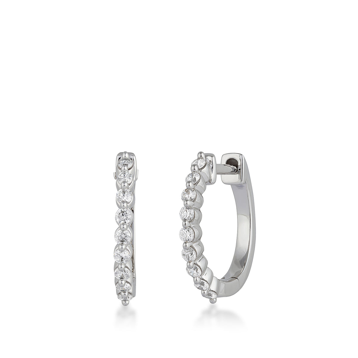 sterling silver lab-grown diamond hoop earrings with 1/4 ct. tw. diamonds