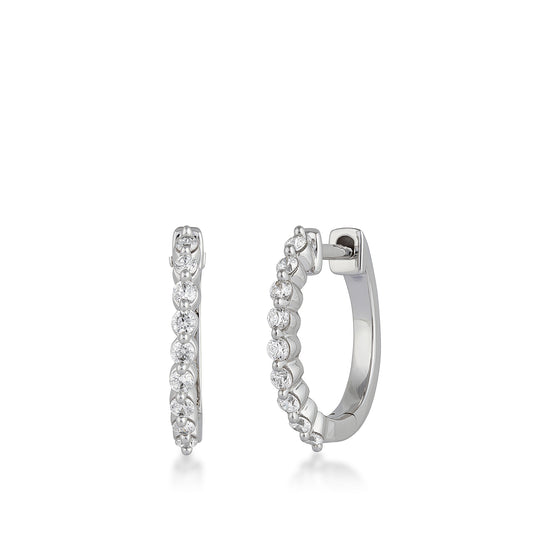 sterling silver lab-grown diamond hoop earrings with 1/4 ct. tw. diamonds