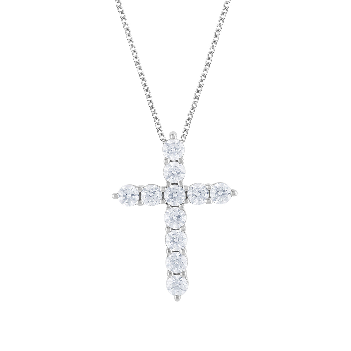 Sterling silver Adamante 1 ct. tw. lab-grown diamond cross pendant