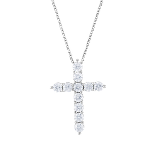Sterling silver Adamante 1 ct. tw. lab-grown diamond cross pendant