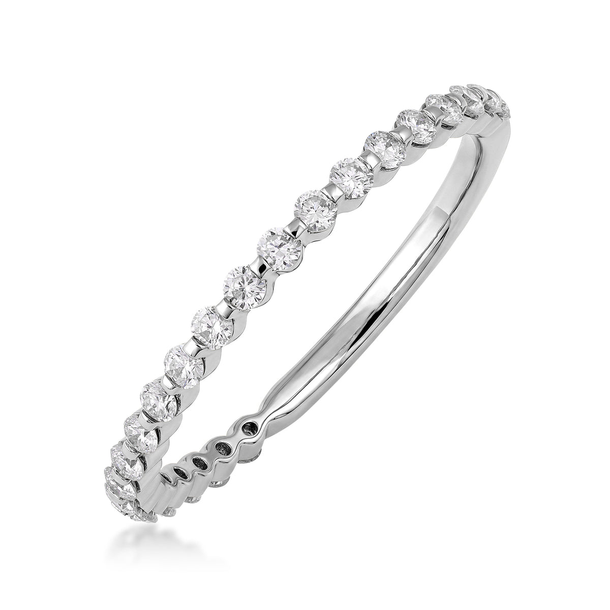 14k white gold perfect match diamond prong band ring with 1/3 ct. tw. diamonds