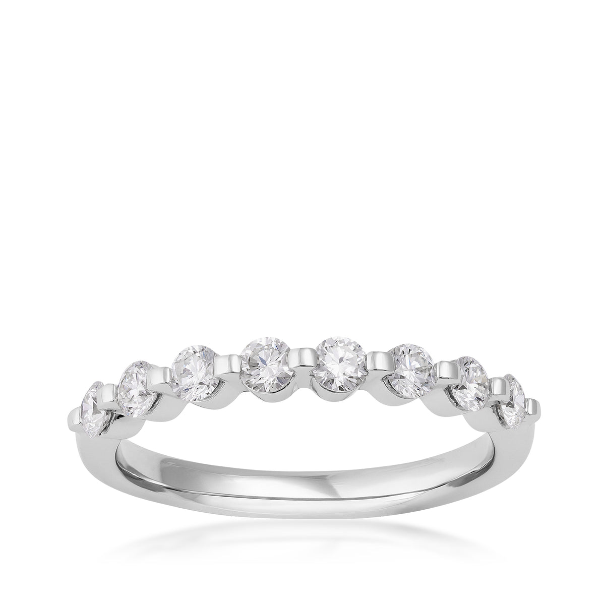 1/2 ct. tw. Round Diamond Shared Prong Ring in 14K White Gold