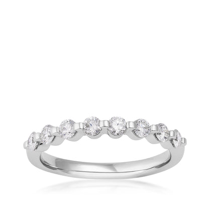 1/2 ct. tw. Round Diamond Shared Prong Ring in 14K White Gold