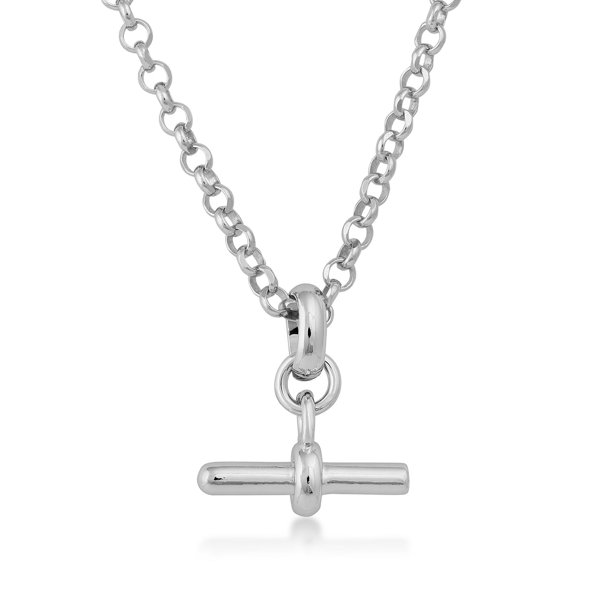 sterling silver t-bar necklace