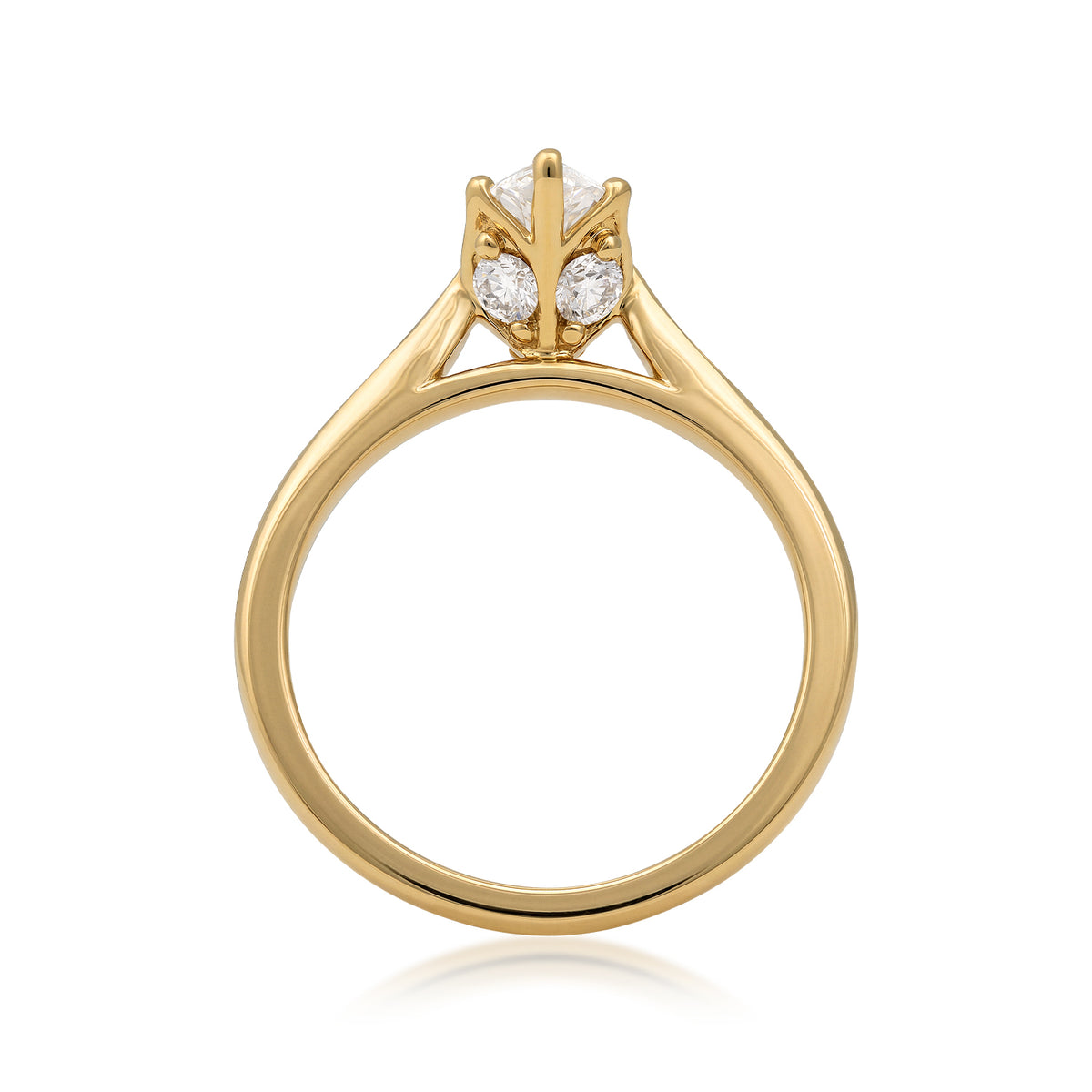 marquise lab-grown engagement ring 14K yellow gold