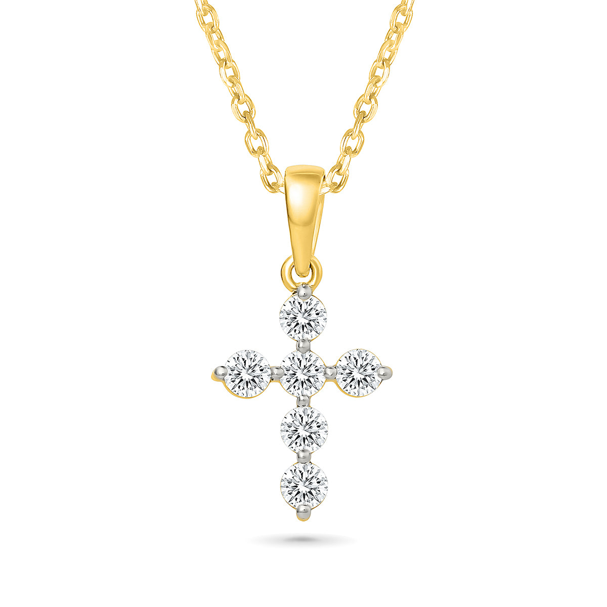 Vermeil Demi Fine 1/3 ct. tw. lab-grown diamond cross pendant