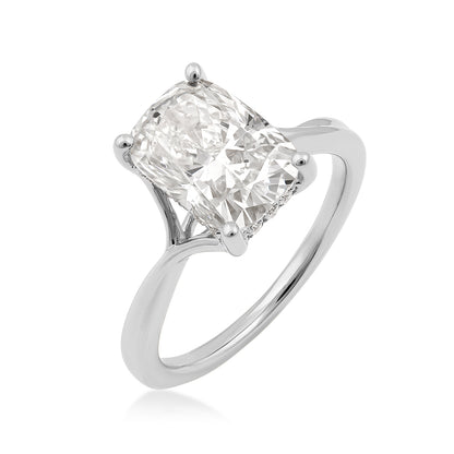 14K white gold Adamante 3-1/10 ct. tw. radiant-cut diamond hidden halo engagement ring