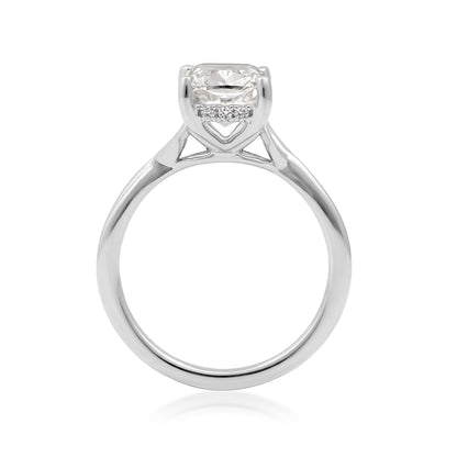 14K white gold Adamante 3-1/10 ct. tw. radiant-cut diamond hidden halo engagement ring