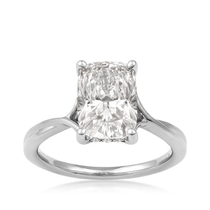 14K white gold Adamante 3-1/10 ct. tw. radiant-cut diamond hidden halo engagement ring