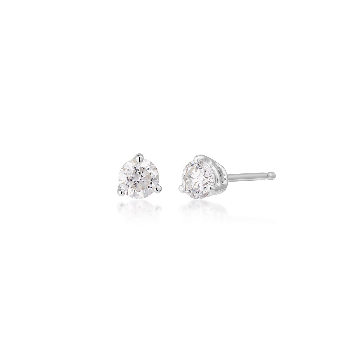 14K white gold 1/2 ct. tw. round brilliant diamond solitaire earrings