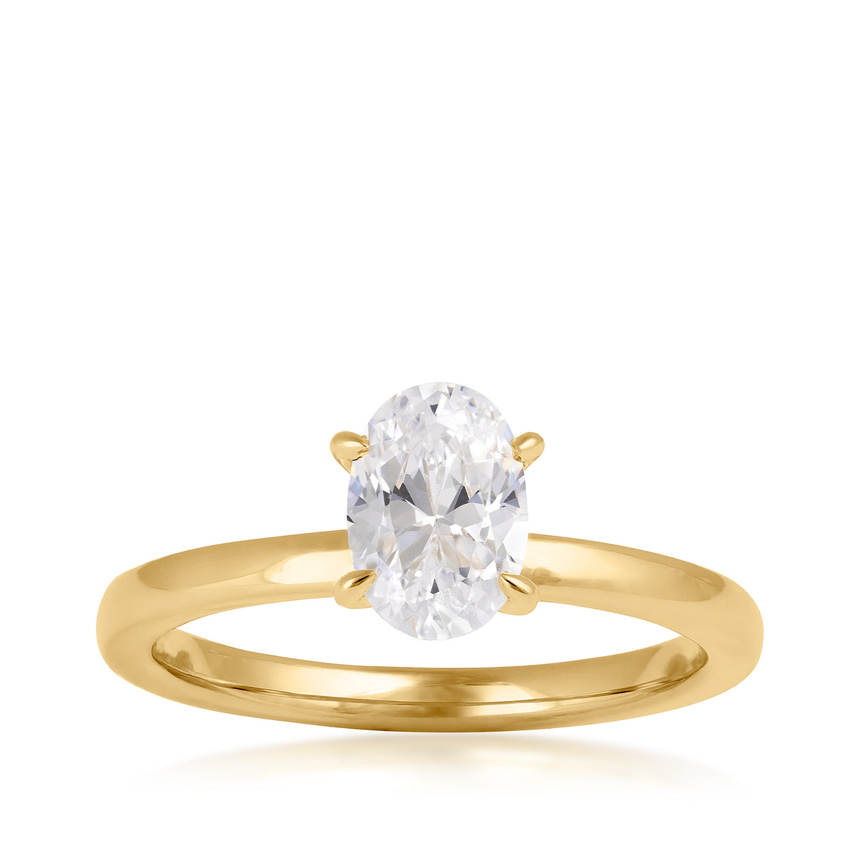14K yellow gold 1-1/10 ct. tw. oval diamond hidden halo engagement ring