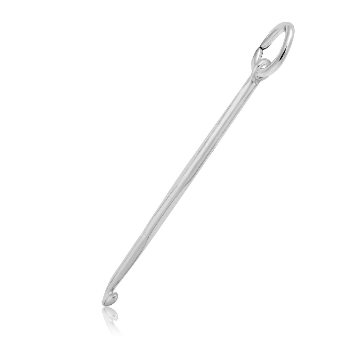 Crochet Hook Charm in Sterling Silver