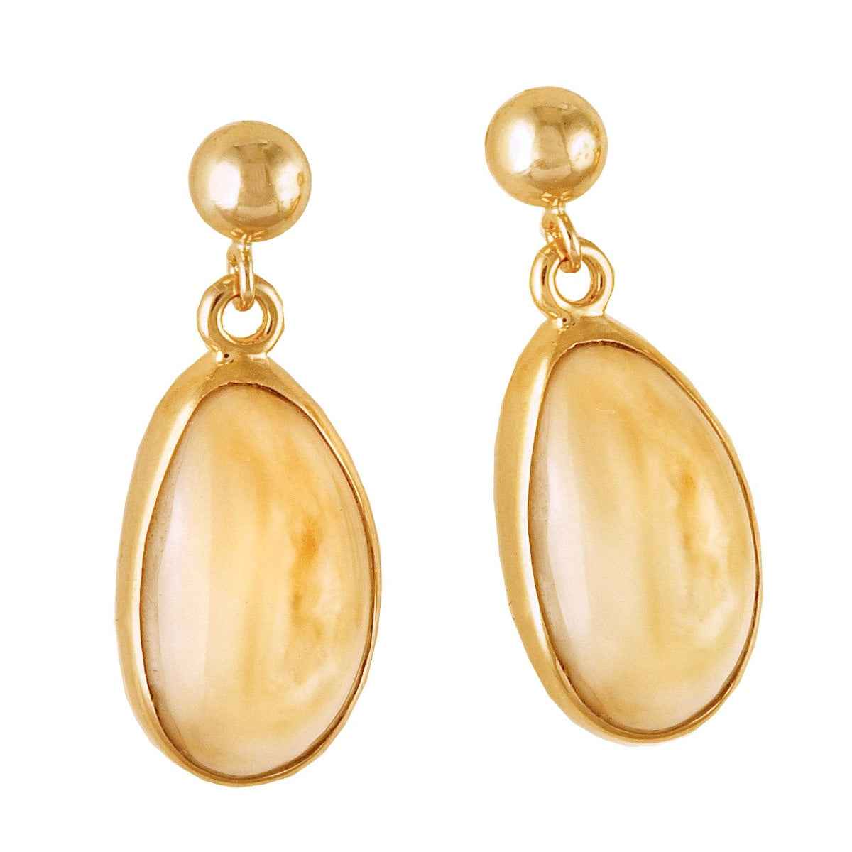 Ladies' Elk Ivory Dangle Earrings in 14K Yellow Gold - I430070 Willow Creek