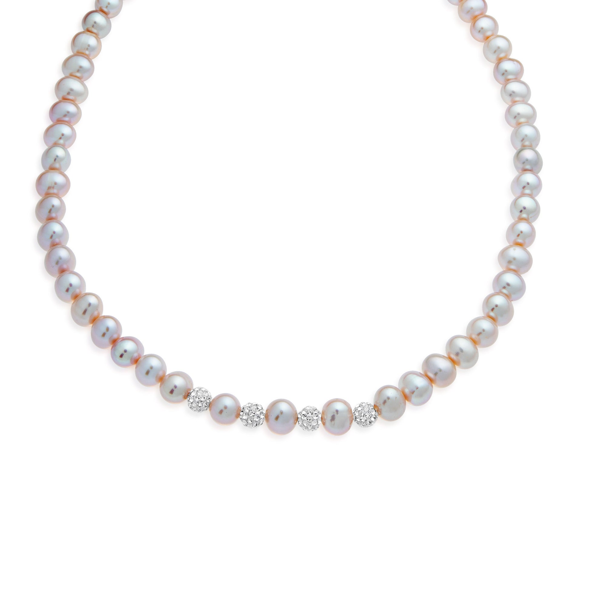 7-8MM Pink Freshwater Cultured Pearl Necklace front view