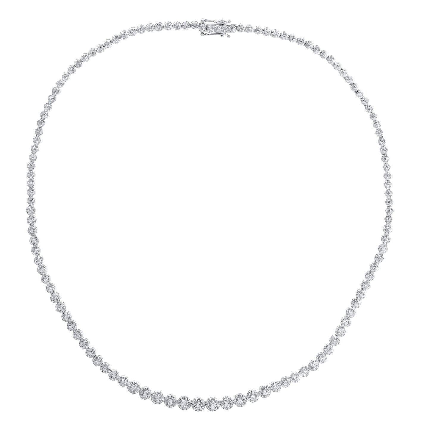 7 ct. tw. Diamond Fashion Cluster Halo Necklace in 14K White Gold