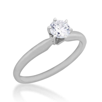 1/3 ct. tw. A Quality Round Brilliant Diamond Solitaire Engagement Ring in 14K White Gold front view