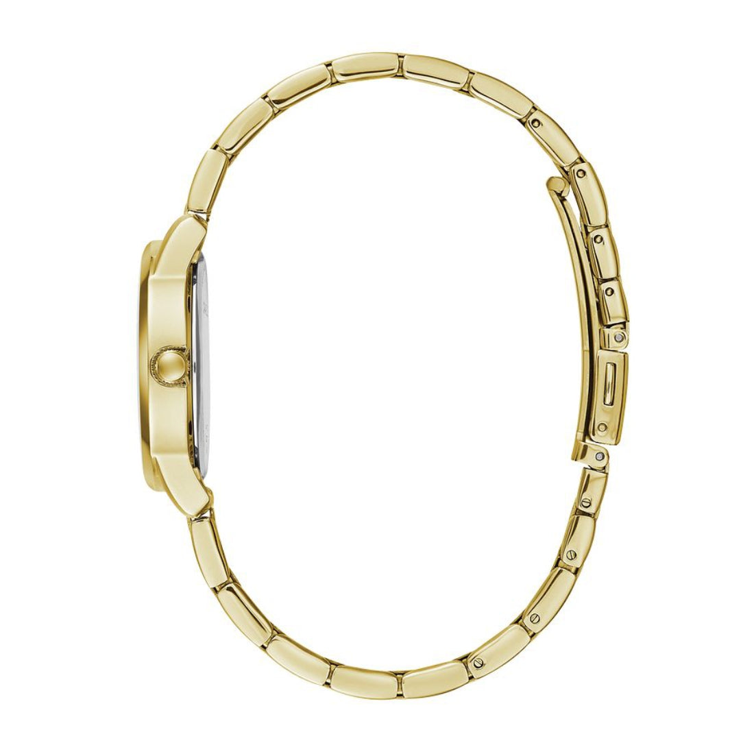 Caravelle Ladies' Dress Gold-Tone Stainless Steel Watch with Silver Dial front view