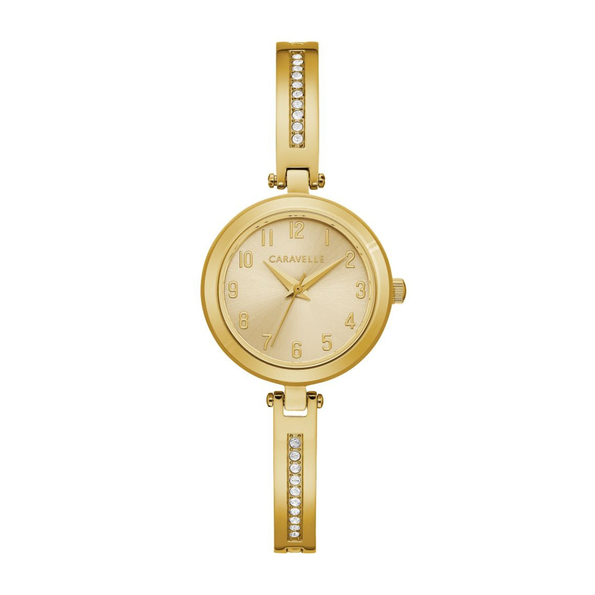 Caravelle Ladies' Dress Gold-Tone Stainless Steel Champagne Dial Watch & Bracelet Set